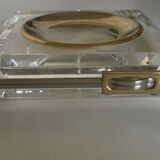 Plexiglas pocket emptier with brass and nickel silver surround, 1975, in the style of Pergay
