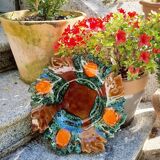 Large Vallauris ceramic bowl from the 1960s/70s in bright colors