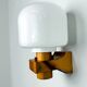 Scandinavian pine wood & opaline wall light – Denmark 1970s