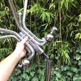 70s design parrot coat rack in chrome metal