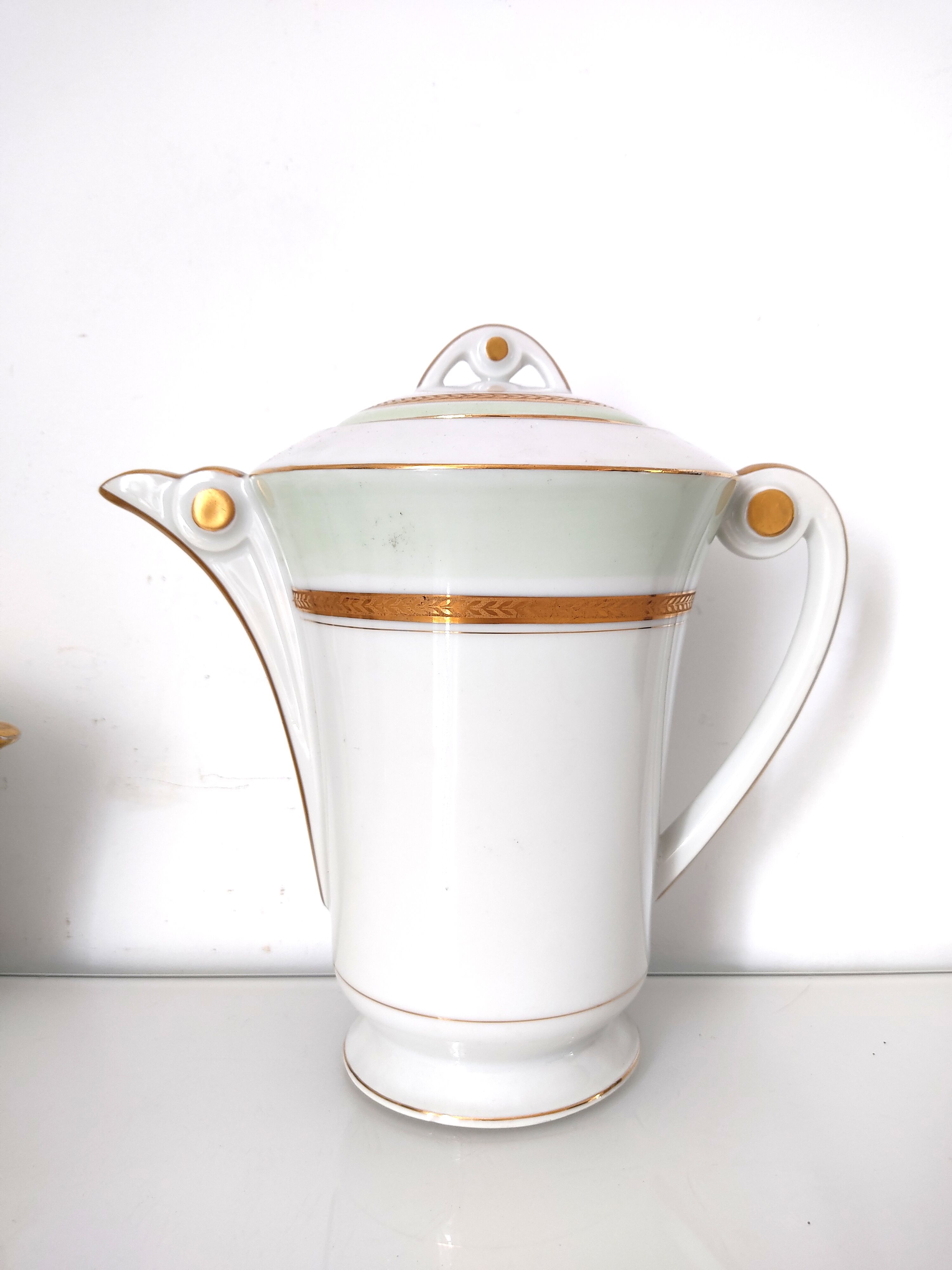 Coffee maker, milk jug and sugar jar porcelain JL&Cie Limoges