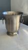 Stainless steel champagne bucket signed Guy Degrenne, antique metal decoration -