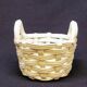 Set of Woven White Mediterranean Ceramics Basket + Bowl