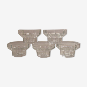 Lot de 5 bougeoirs octogonaux en verre