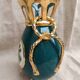 Italian lilac crown vase 26cm - emerald green & gold - vintage 60s year