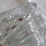 Rectangular glass dish, moulded glass, art deco