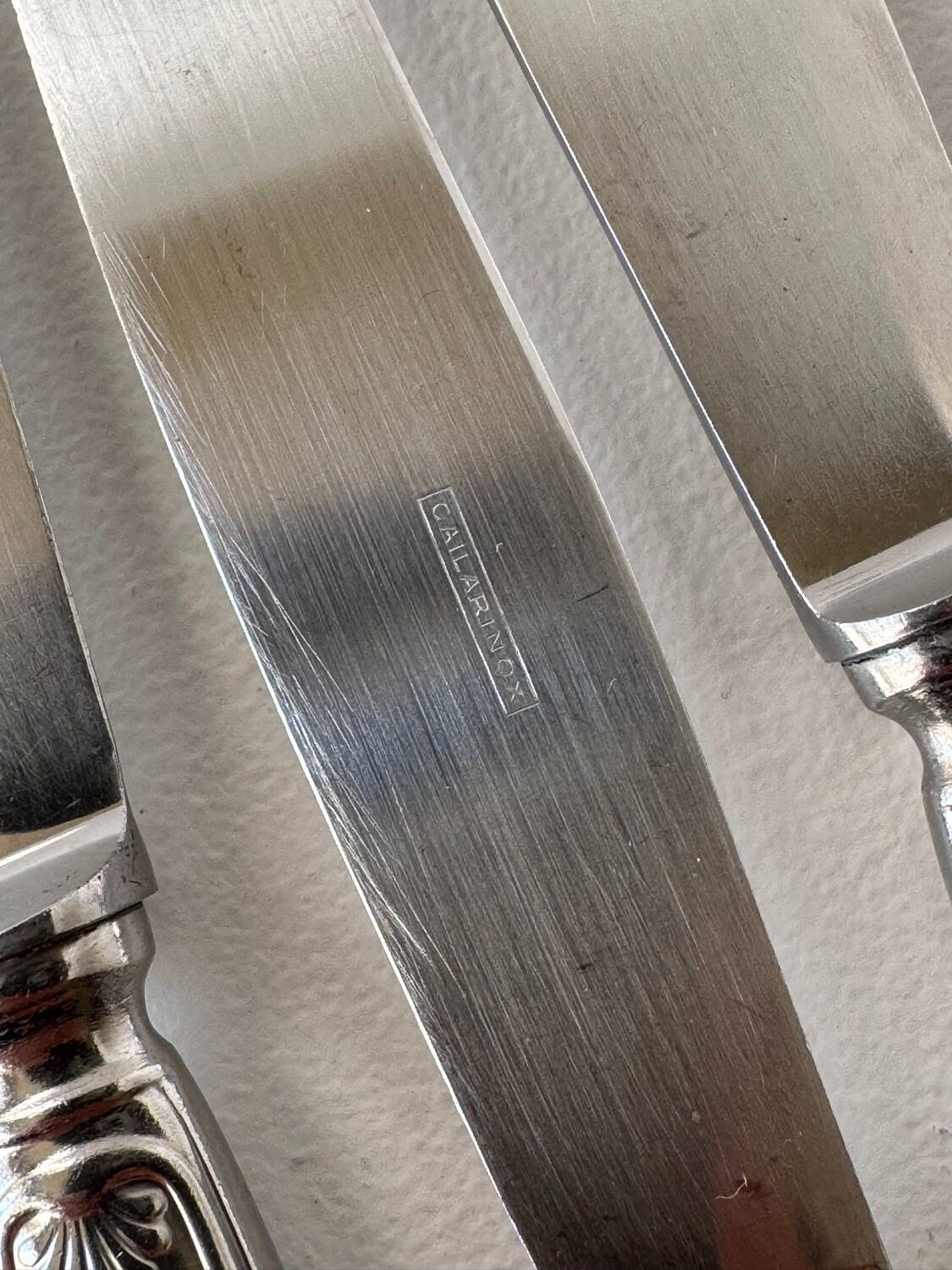 Set of 6 Vintage Modernist Sea Shell Design Dinner Knives