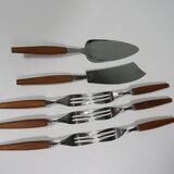 8-piece teak cake server set, Denmark 1970