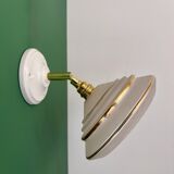 Vintage wall lamp with white and gold granite glass shade
