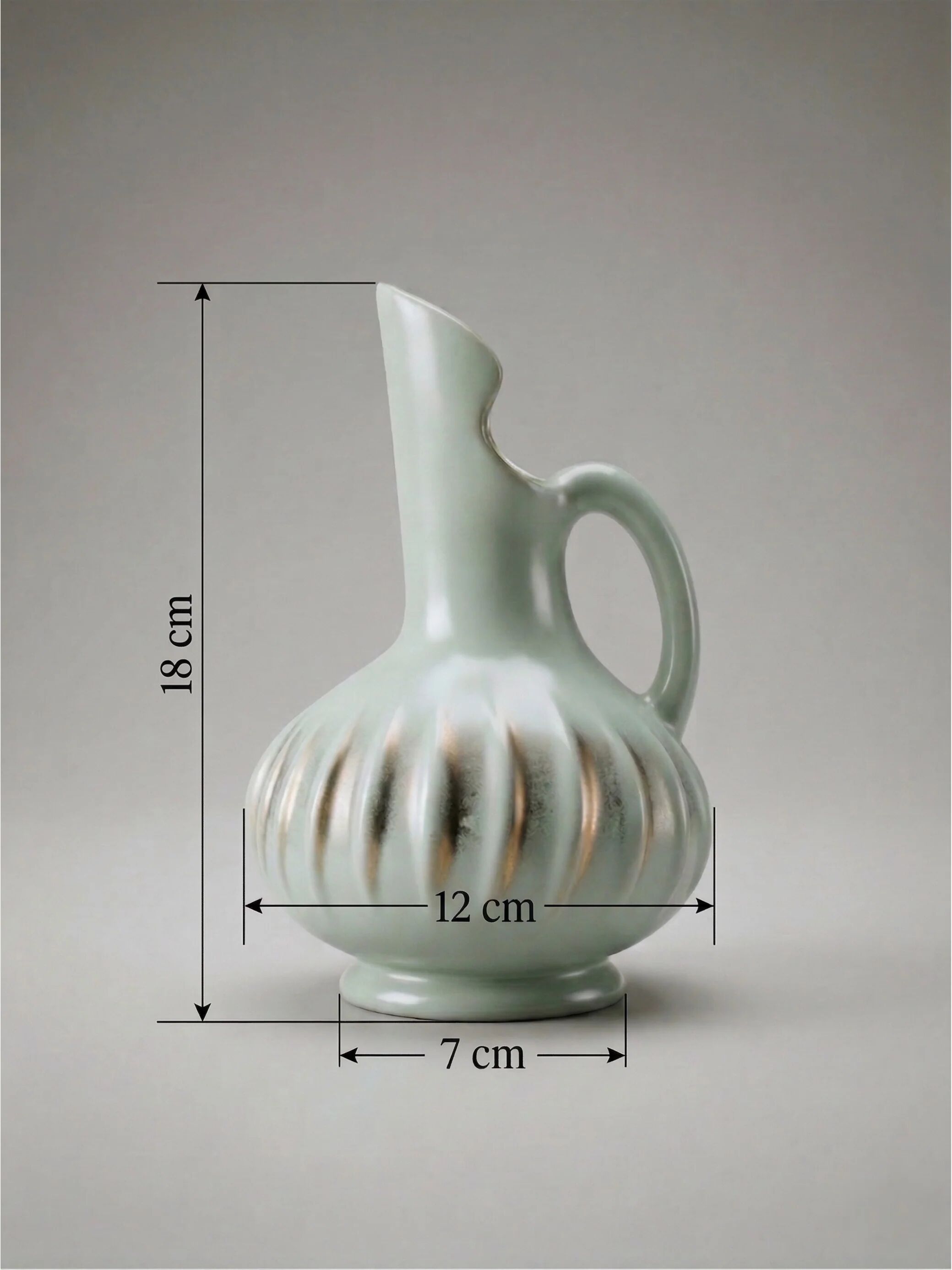 Ceramic vase B. Letalle Saint-Clément – model 9002 – celadon green – 18 cm