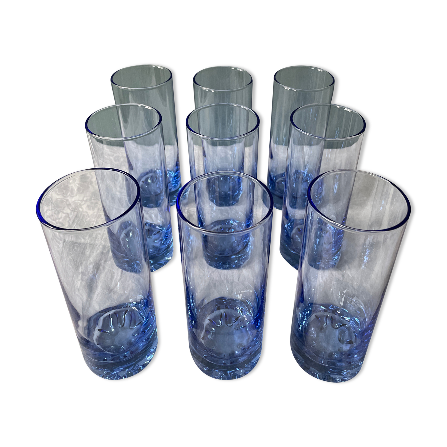 Lot de 9 verres Bormioli Rocco, fabriqués en Italie