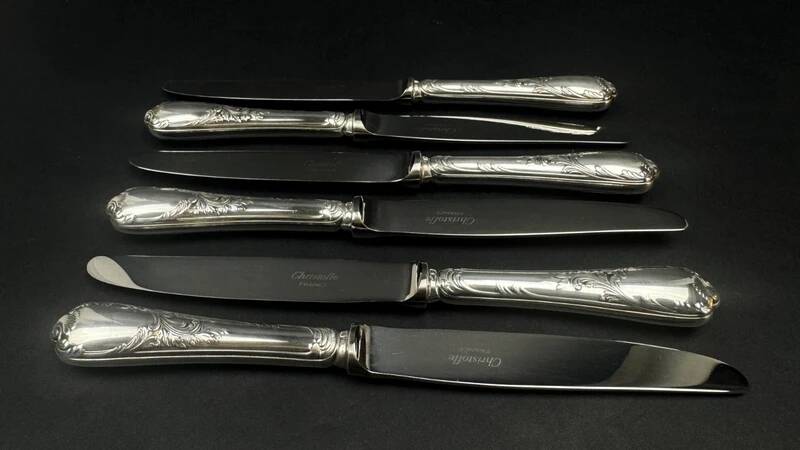 Set of 6 Christofle Marly cheese knives – 19 cm