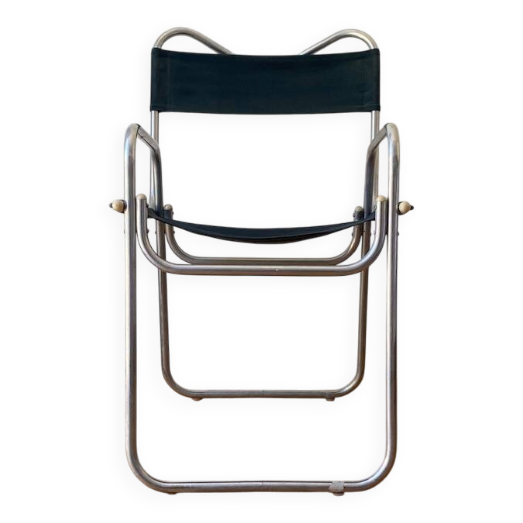 Fauteuil vintage aluminium et tissu