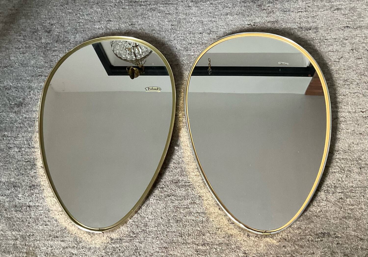 Pair of vintage free-form mirrors from the 60s and 70s