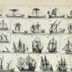 Old engraving 1898, Sailing boat and ship (1) • Lithograph, Original plate