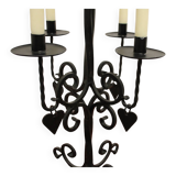 Black candle holder 5 heart candles sweden