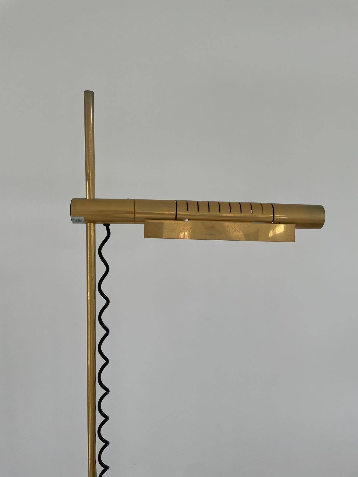 Brass floorlamp Rico and Annemarie Baltensweiler Halo 250 Stako Leuchte