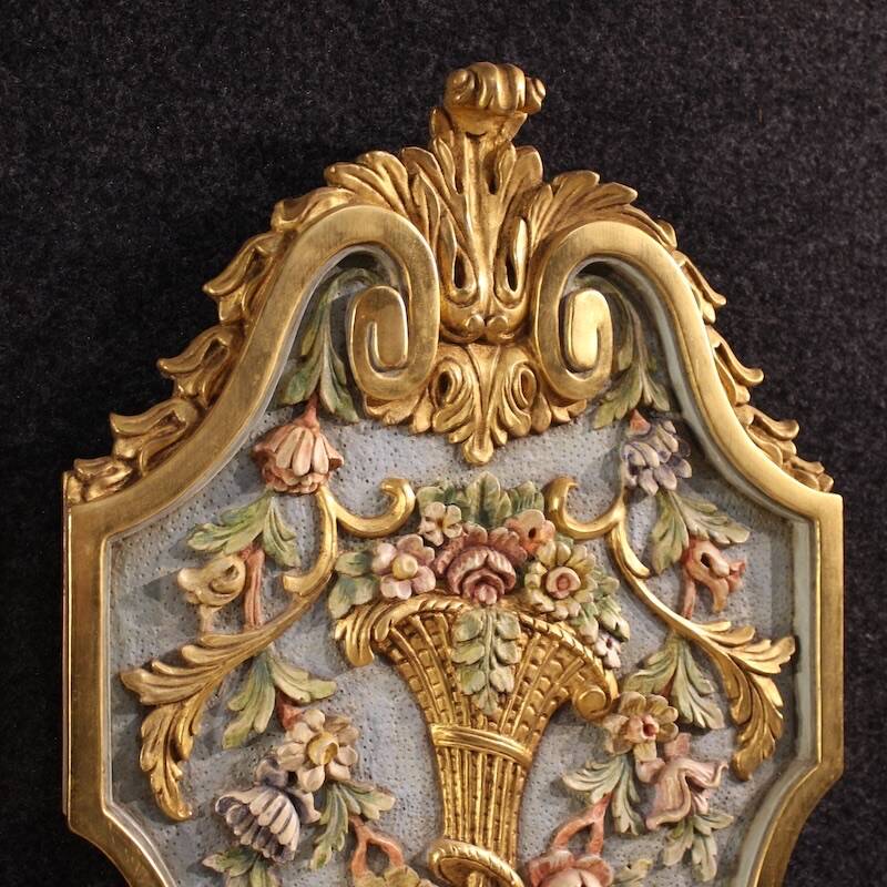 Pair of lacquered and gilded Italian Louis XVI style wall lamps