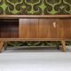 Lowboard enfilade with sliding doors, 1970s vintage.