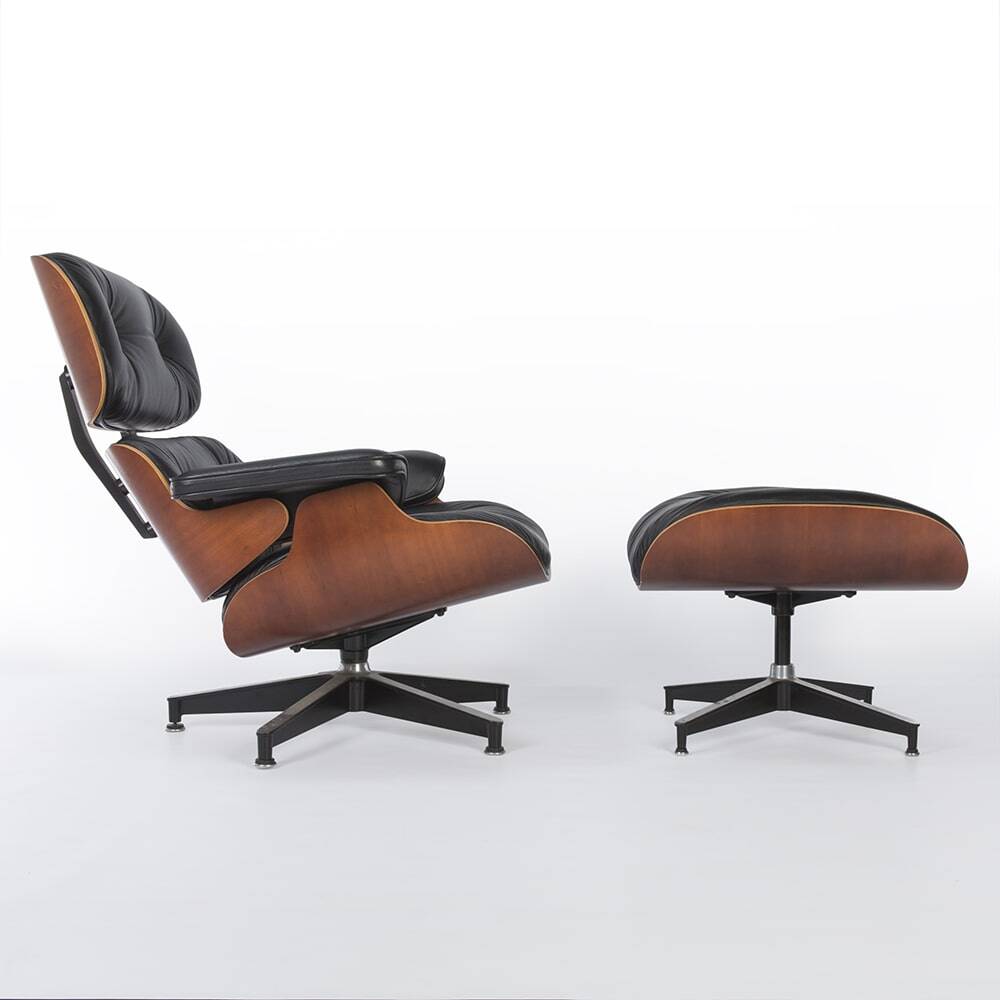 Black & Cherry Herman Miller Original Eames Lounge Chair & Ottoman