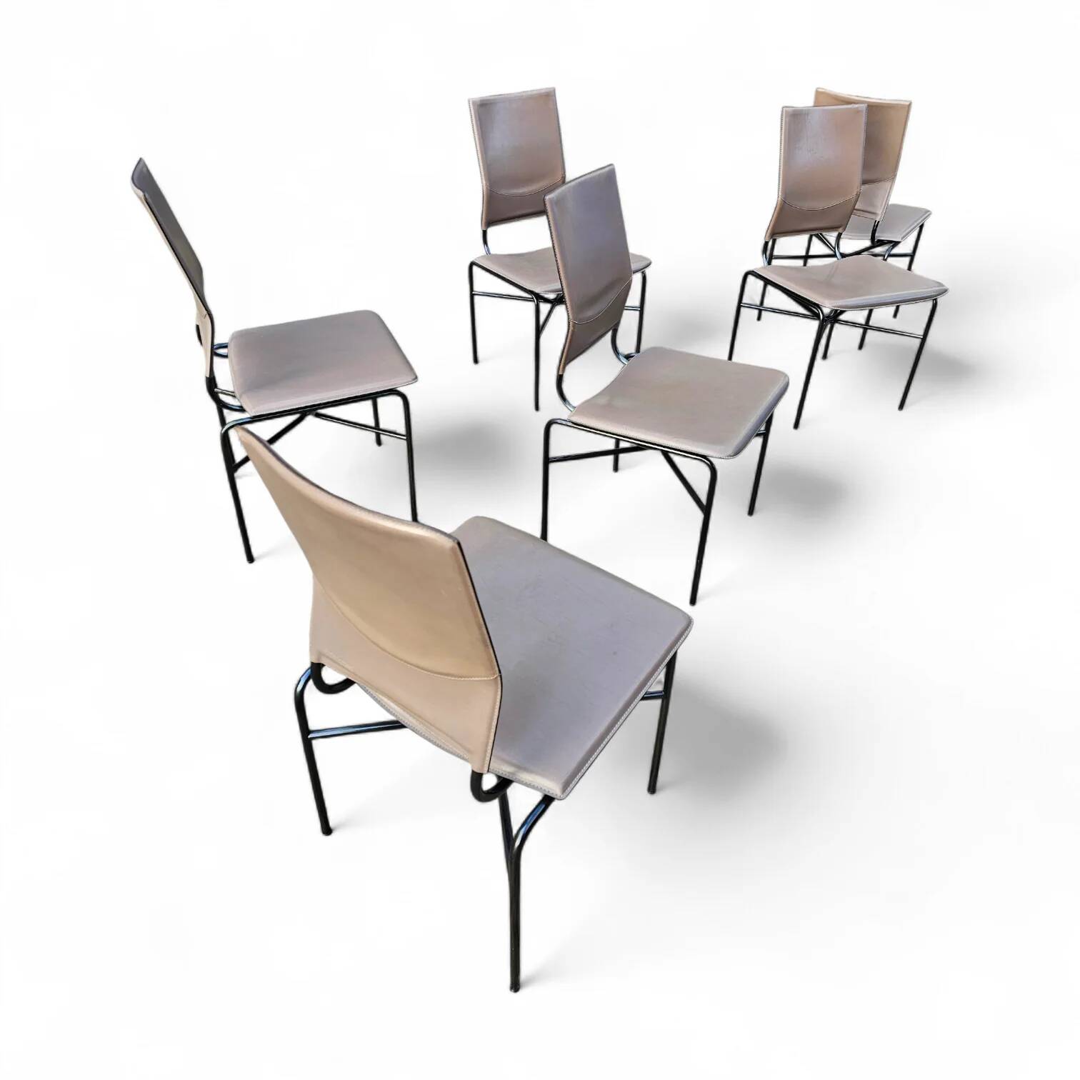 6 x dining chairs designed by Ross Littell / Matteo Grassi