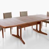 Vintage teak rectangle extendable dining table by AM Mobler Denmark