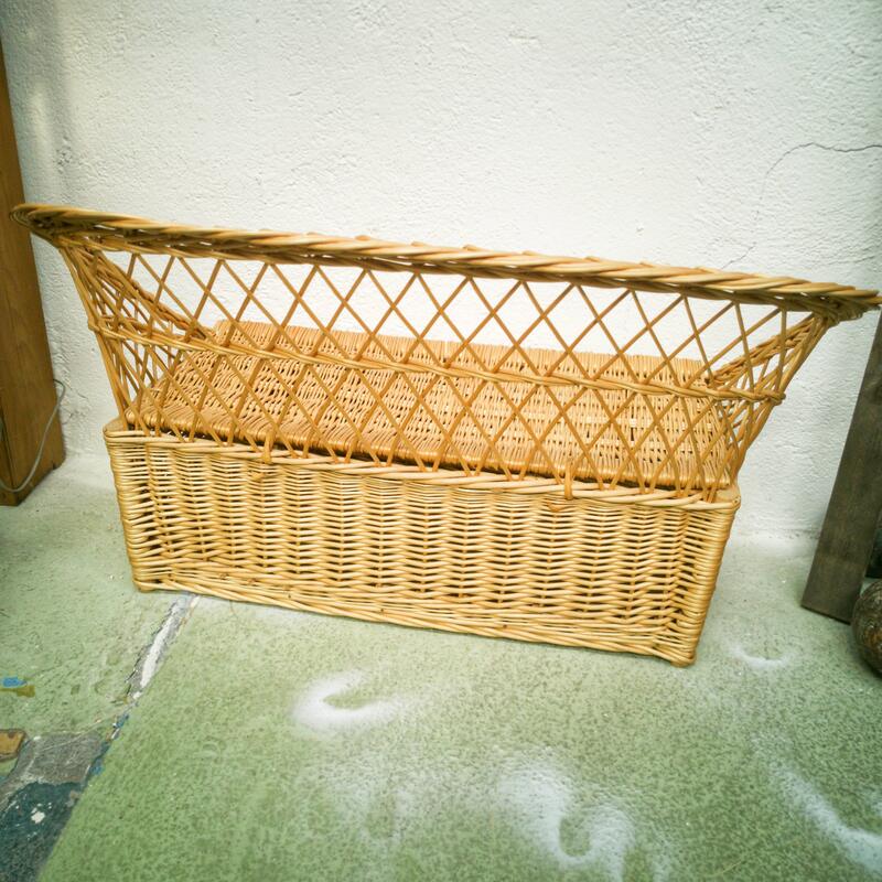 Banc coffre en osier