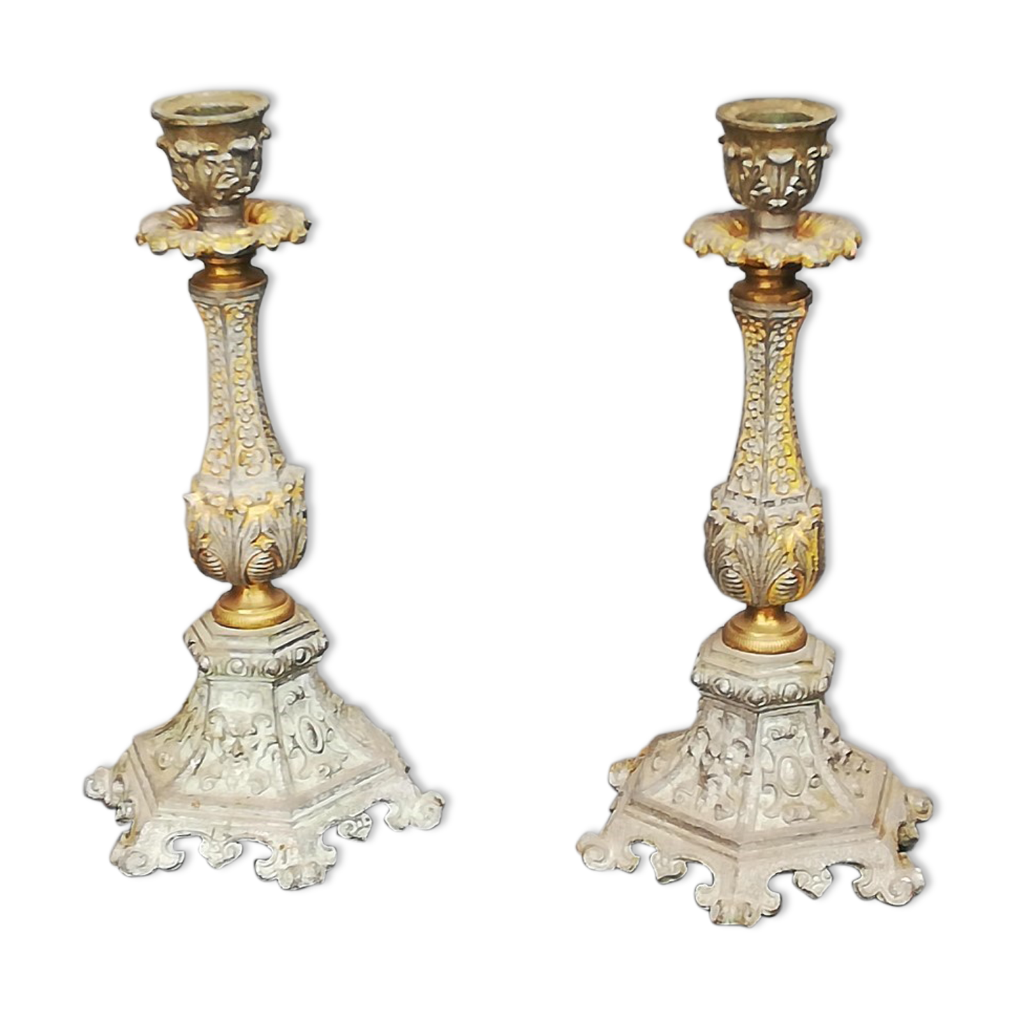 Pair of old candlesticks