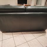 Dark green leather sofa 2-3 seats