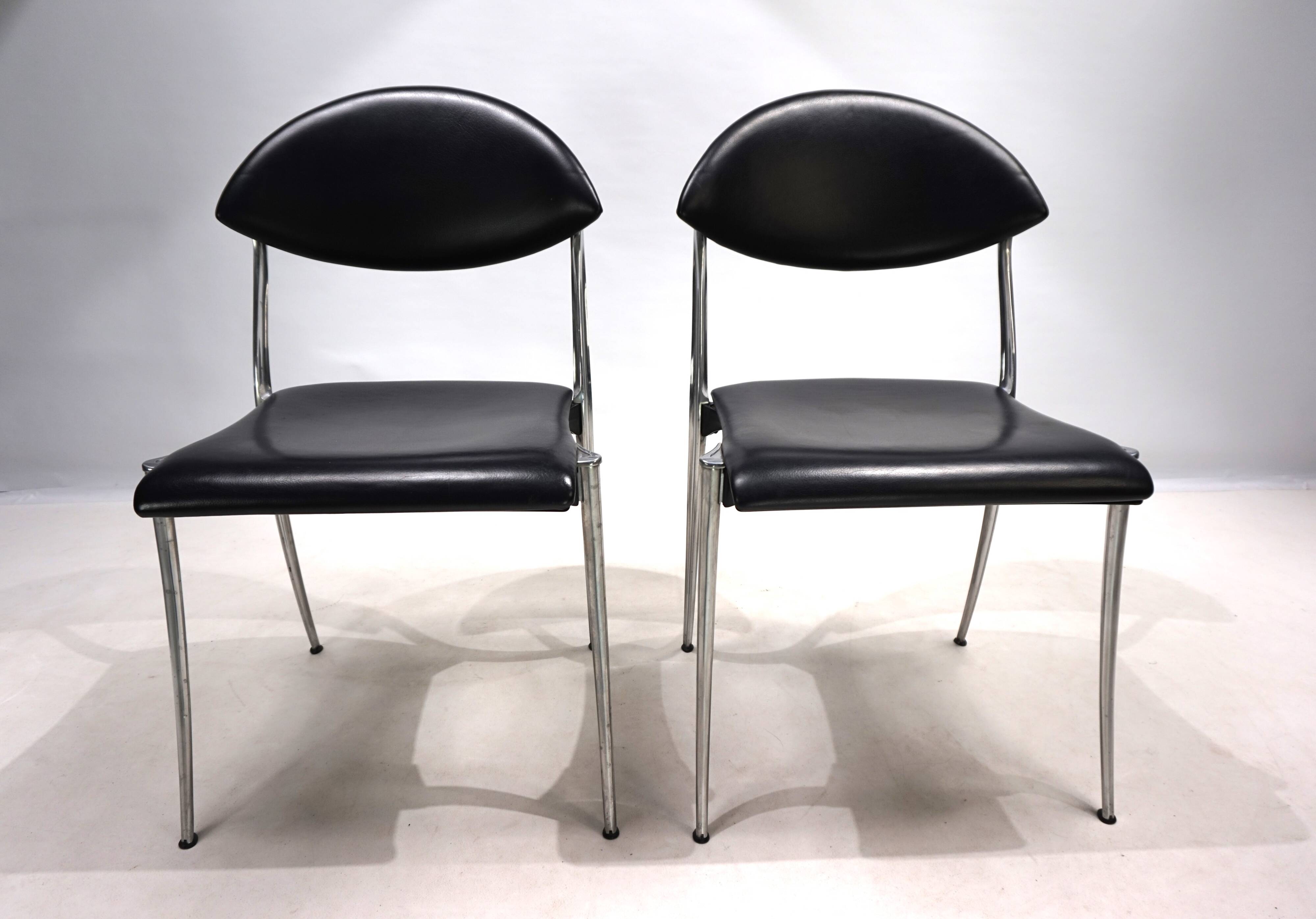 Set of four Coro dining chairs by Luigi Origlia, 1980