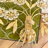 Pair of golden wall lamps Italy 70-80