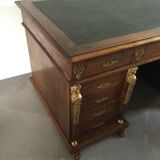 Empire desk with mahogany and oak pedestals