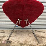Fauteuil en tweed rouge déhoussable