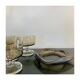 Lot 6 smoked foot glasses Luminarc