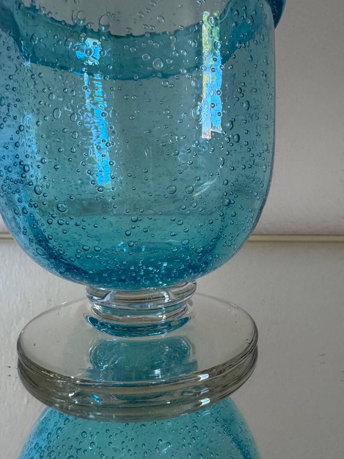 Antique bubble glass vase