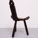 Brutalist tripod Spanish stool 1950s