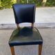 Vintage Art Deco Chair / 1950s – Wood & Black Faux Leather