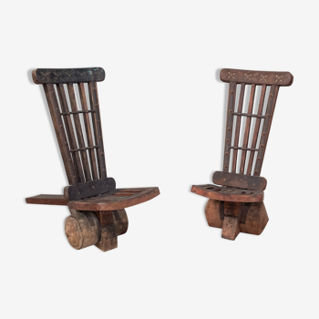 Paire de chaises en bois