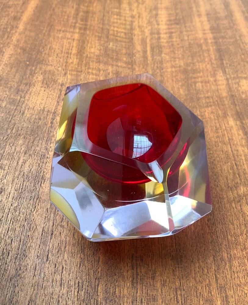 Vintage Italian Sommerso glass candlestick or ashtray