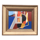 Abstract painting on panel