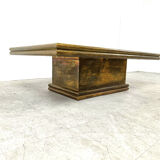 Vintage brass coffee table by Rodolfo Dubarry, 1970s