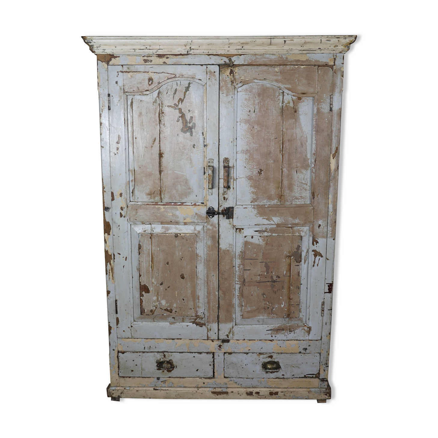 Indian wardrobe 2 doors in bleached wood
