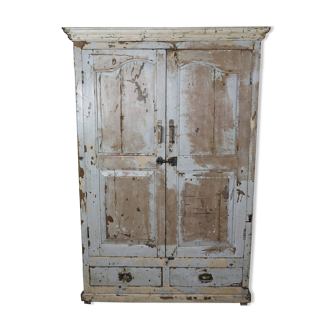 Indian wardrobe 2 doors in bleached wood