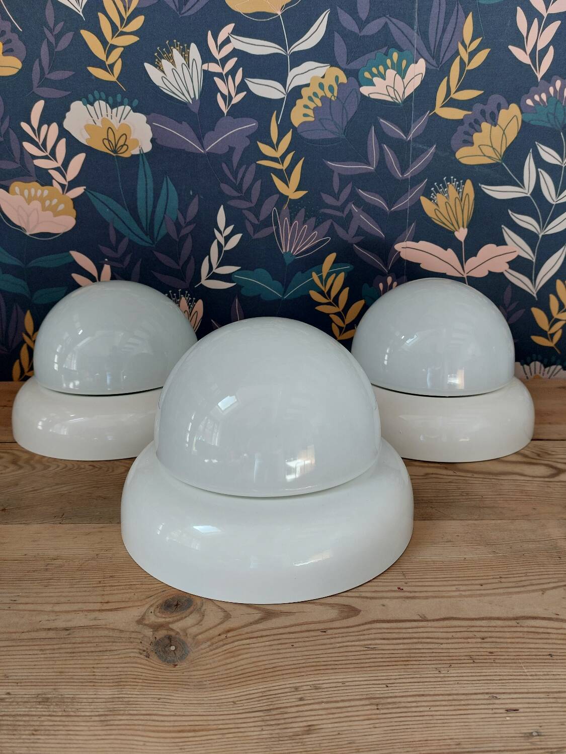 Suite of 3 space age wall lights, Austria 1970