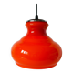 Orange opaline pendant light with metal arch, Design, 1970