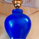 Lampe en grès émaillé bleu 1960