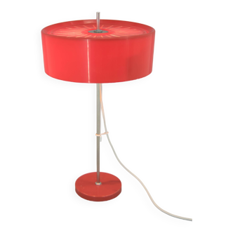 Red Table Lamp with Adjustable Height, Czechoslovakia, 1960s