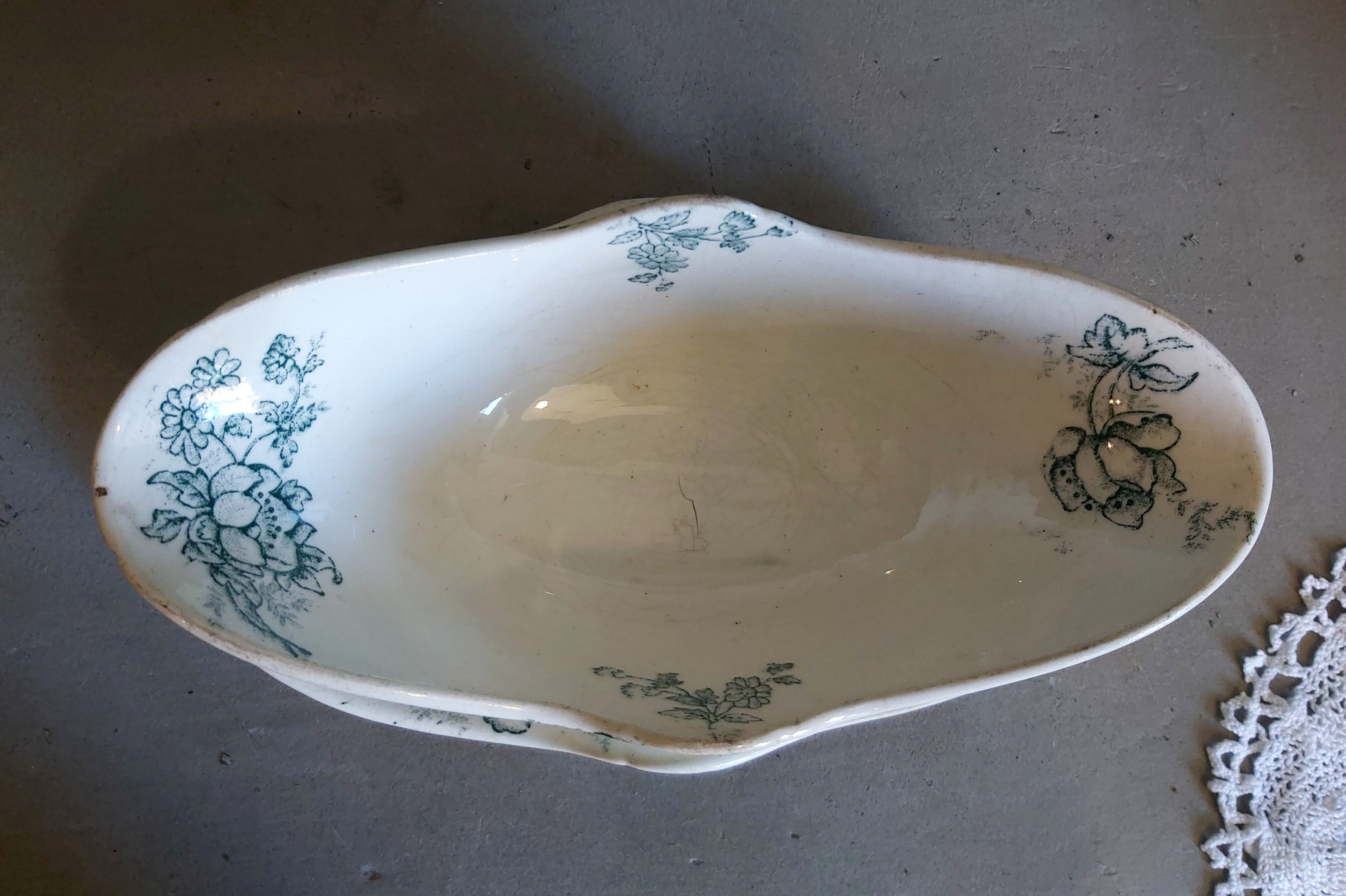 French vintage sauce boat, Anémone, from L. Bertrand, Bordeaux