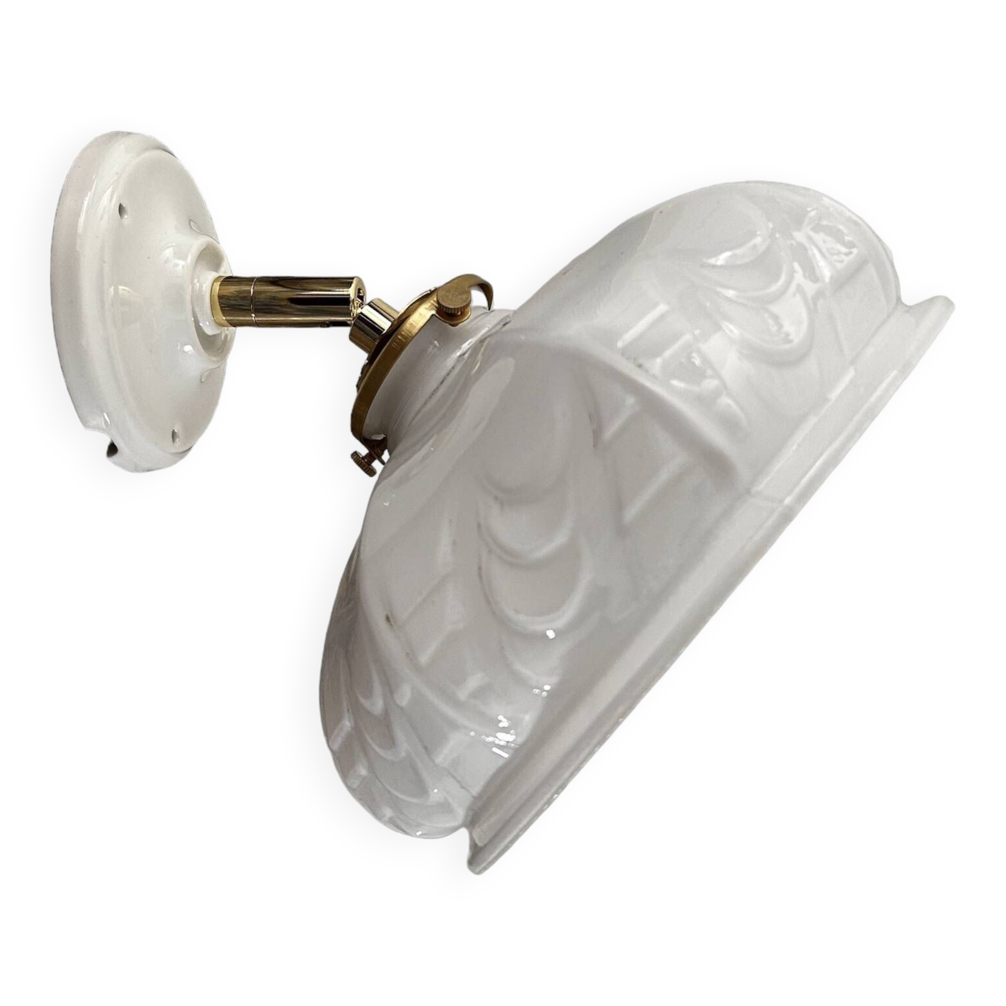 White opaline wall light
