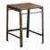 Tabouret industriel ancien en bois de pin et fer – Europe centrale, vers 1950